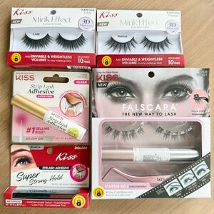 New: KISS Lash Set including Falscara Starter Kit, 2 strip lashes, 2 lash glues